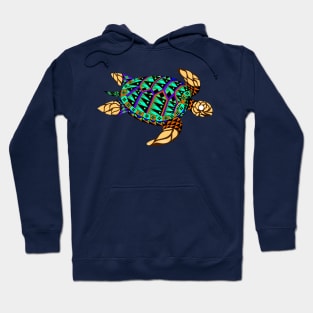 king turtle tortoise tortuga ecopop in mexican colorful patterns Hoodie